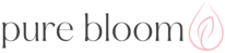 purebloom logo langwerpig roze